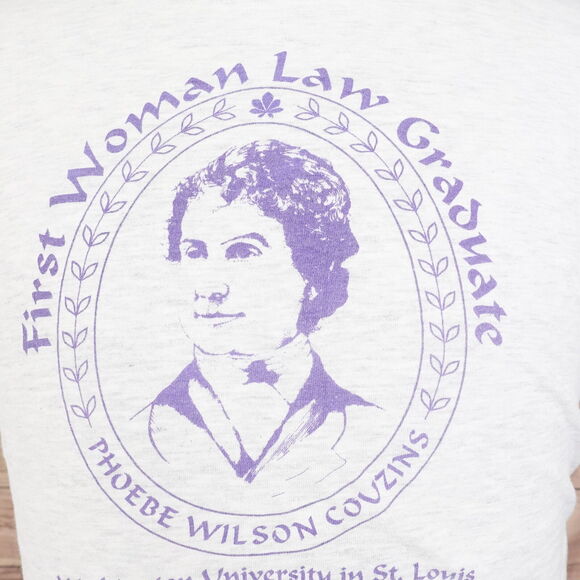 VINTAGE FIRST WOMAN GRADUATE PHOEBE EILSON COUZINS WASHINGTON UNIVERSITY TSHIRT - Picture 2 of 8